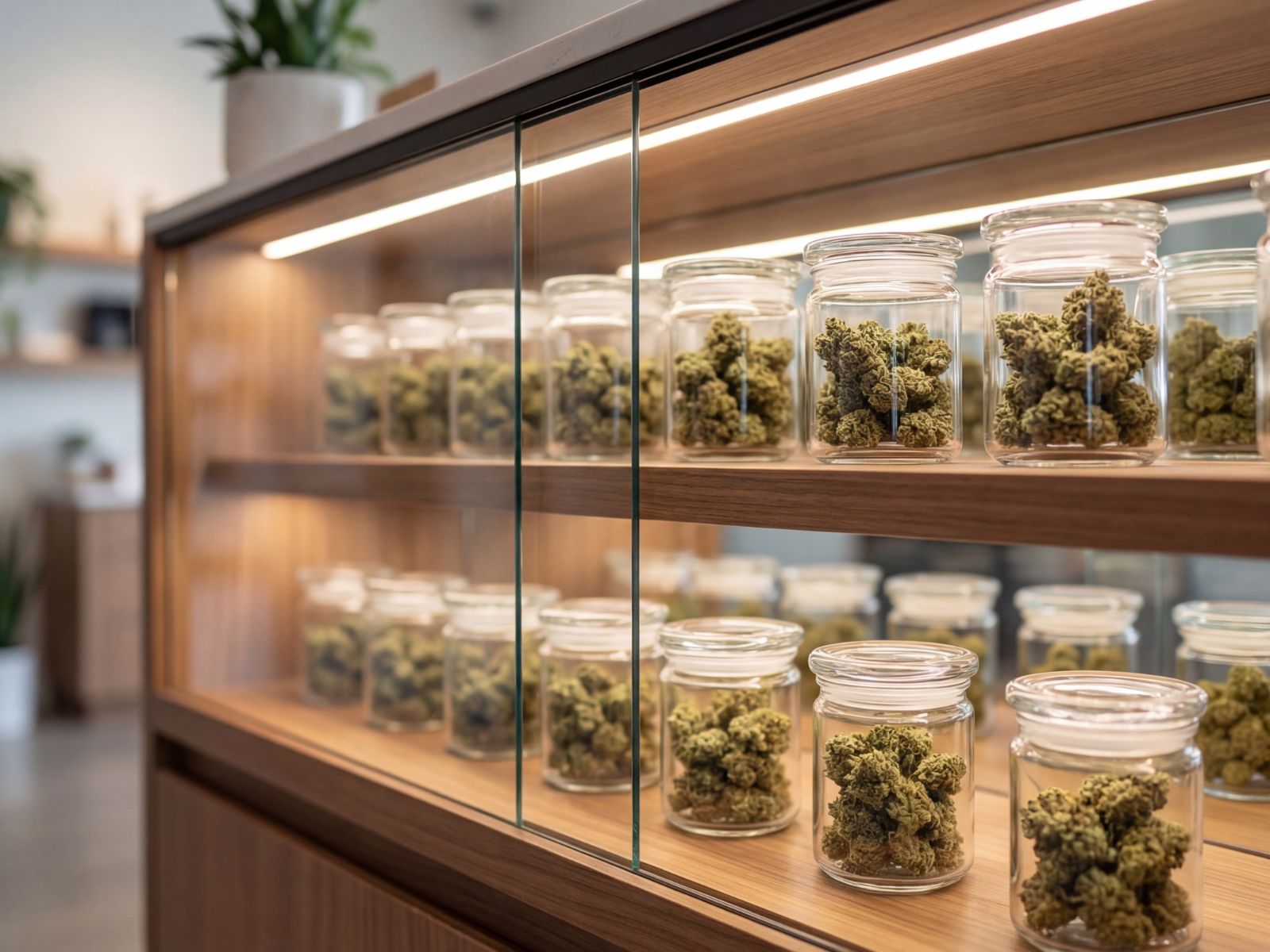 cannabis flower in jars